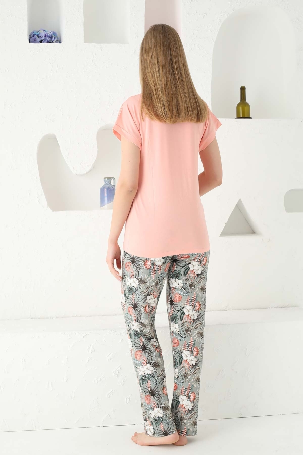 Somon Kısa Kollu Bayan Pijama Takımı 