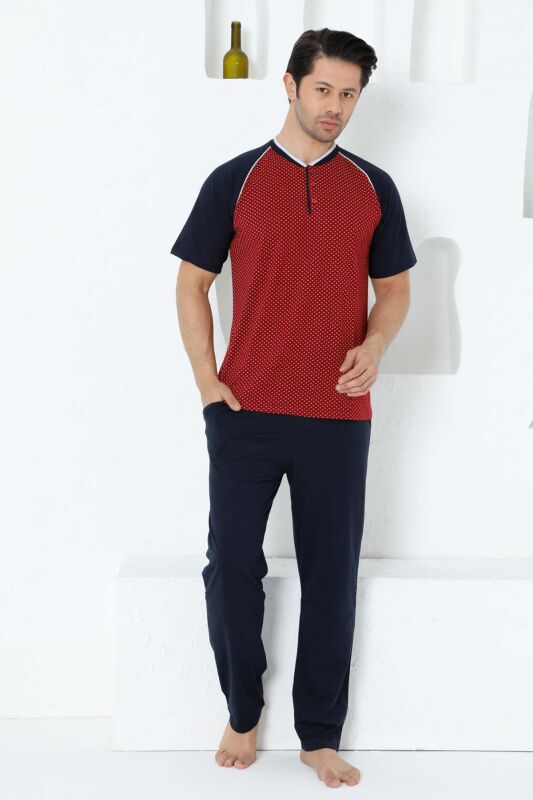 Bordo Kısa Kollu Erkek Pijama Takımı