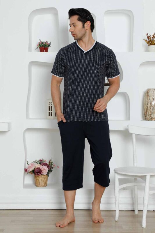 Lacivert Bermuda Erkek Pijama Takımı