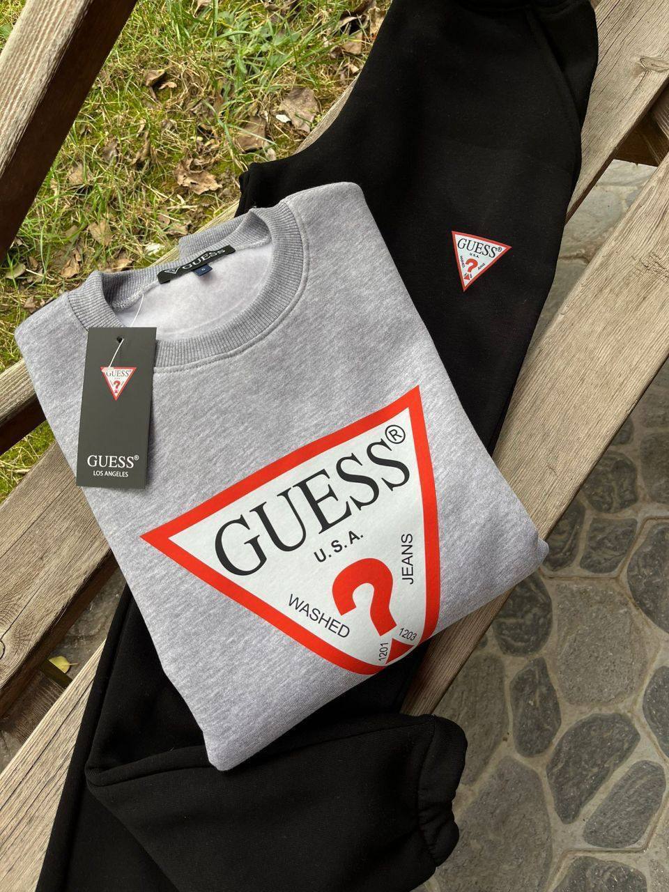 YETİŞKİN GUESS KIŞLIK TAKIM GRİ SİYAH
